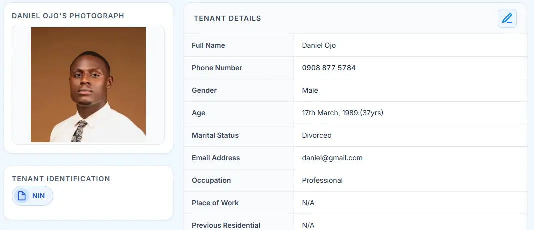 Tenant management UI Image